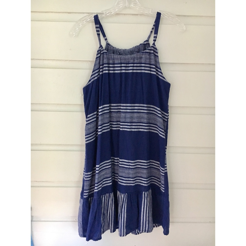 Blue & White Striped Linen Summer Dress | Old Navy